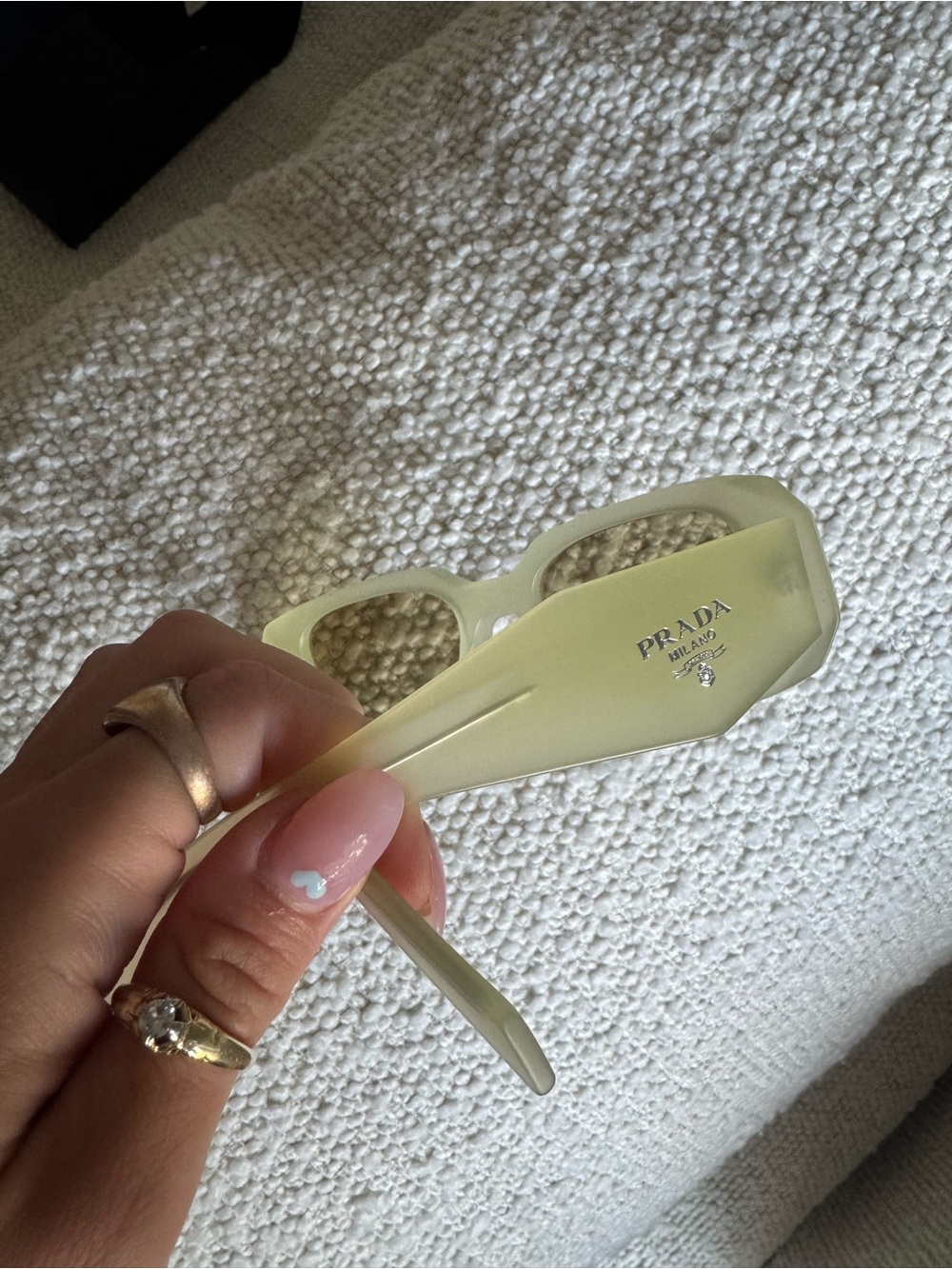 Prada PR 17WS Frosted Pale Yellow Sunglasses - Picture 3 of 5